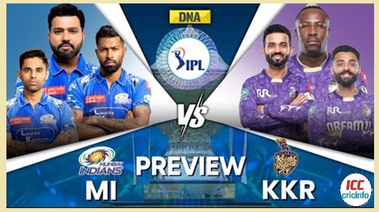 kolkata knight riders vs mumbai indians timeline
